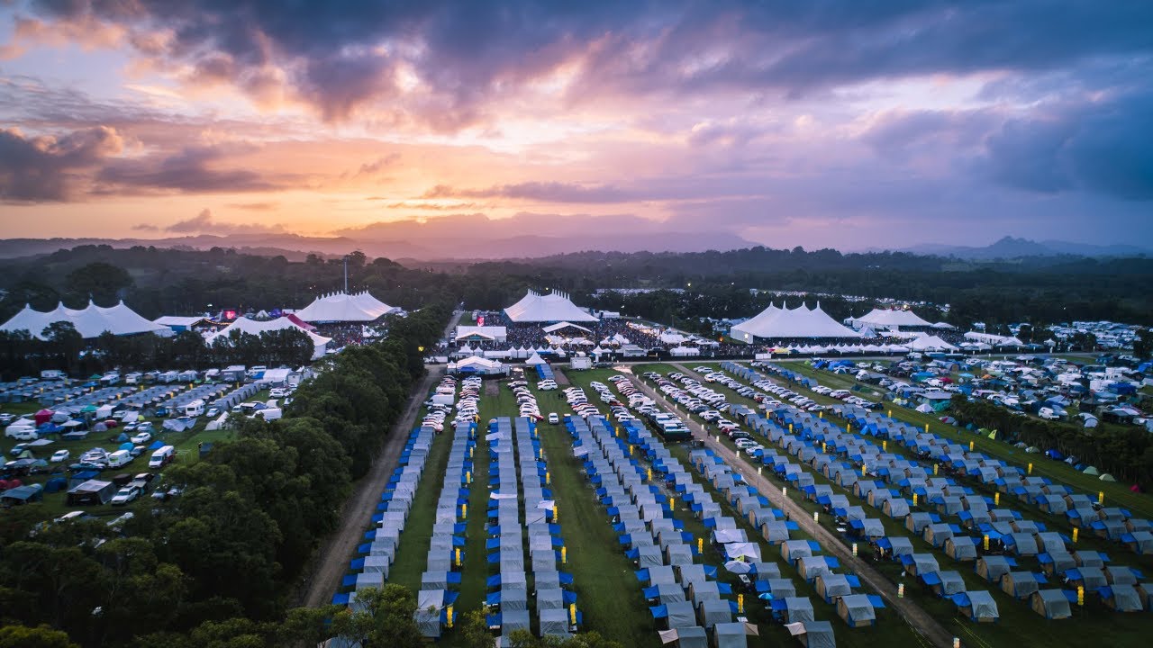 Camping site at Bluesfest in Byron Bay