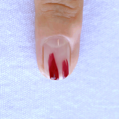 red Brush Stroke Nail art step by step tutorial by line spa and polish and Sienna