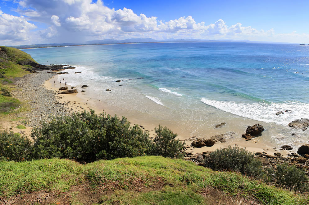 sunny day at Little Wategos Beach in Byron Bay