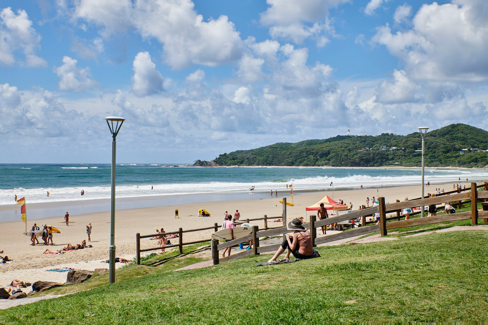 Summer sunny day at Main Beach in Byron Bay