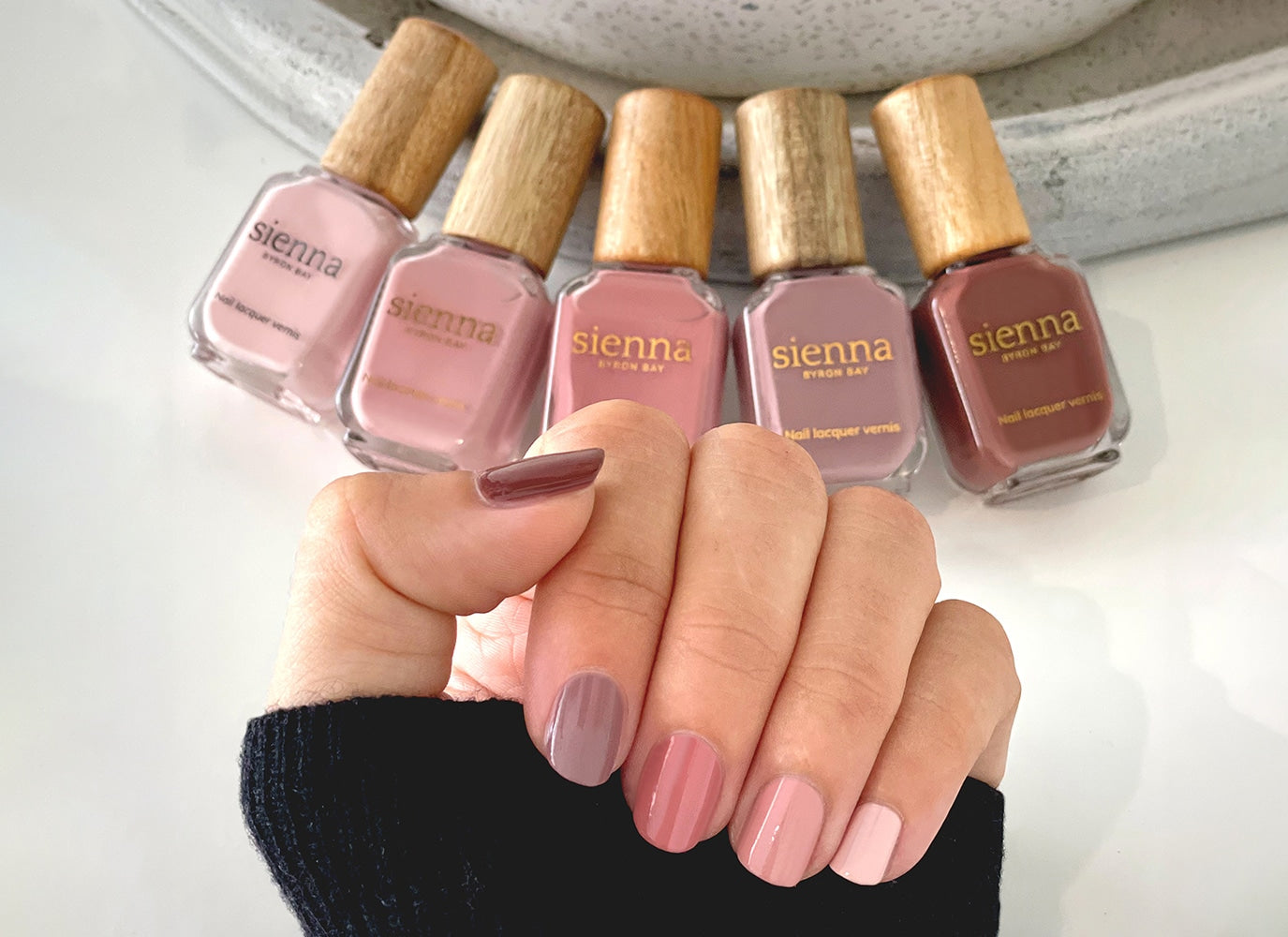 neutral nail polish ombre by sienna byron bay