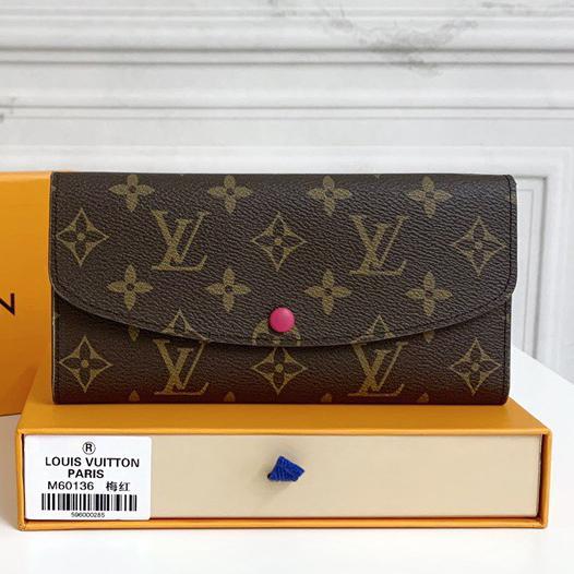 LV Louis Vuitton Hot Sale Printed Letter Button Flap Long Wallet