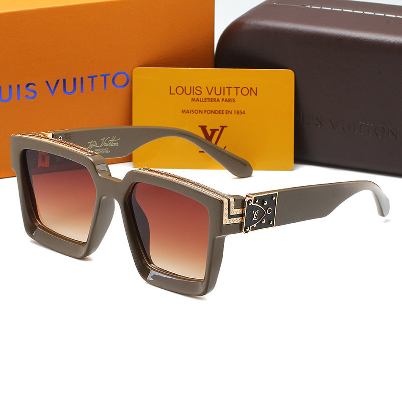 LV Louis Vuitton Hot Sale Letter Logo Couples Large Frame Glasse