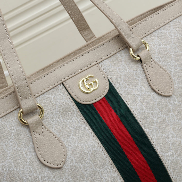 GG white letter embroidery two-piece red and green striped handbag shoulder bag