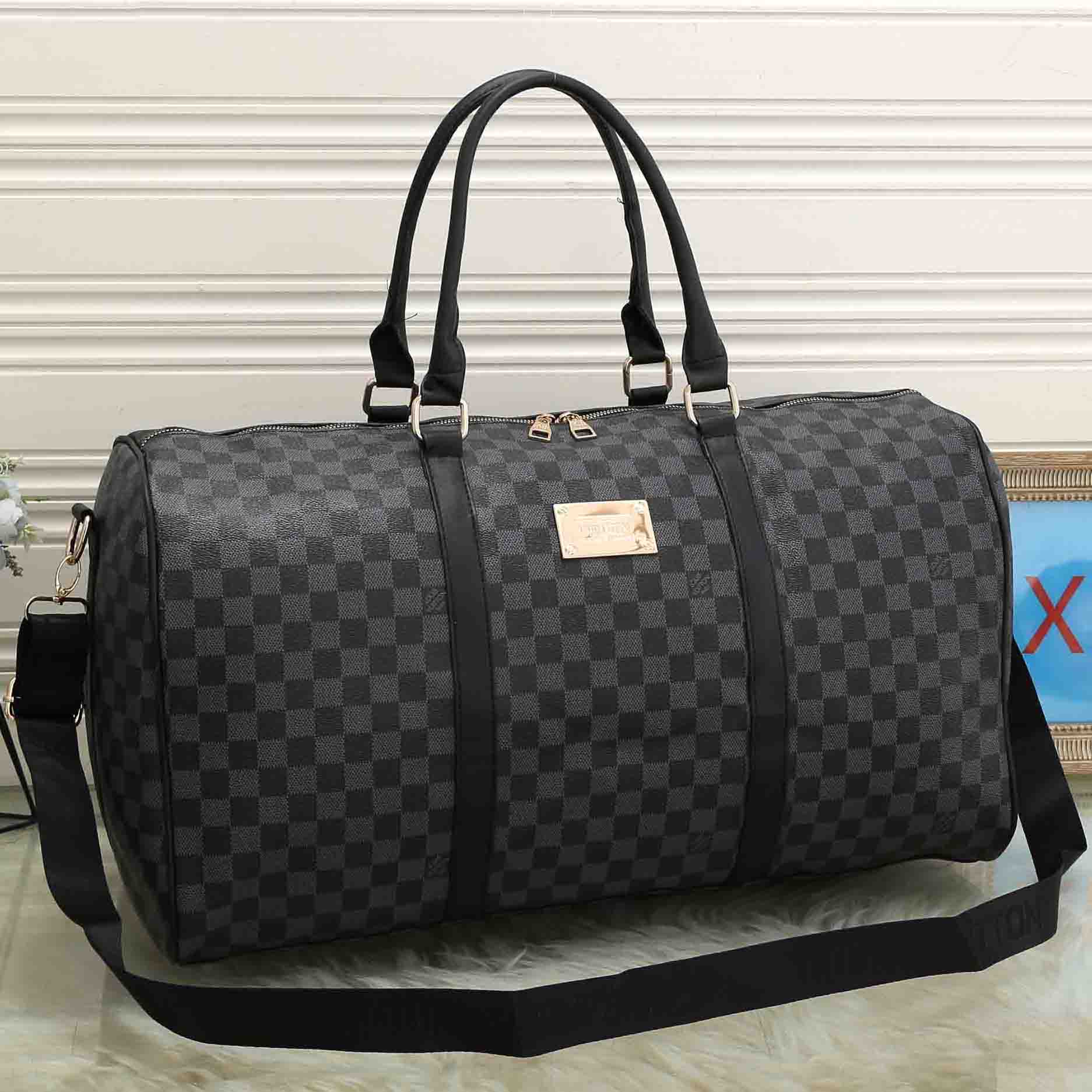 LV Louis Vuitton Classic Letter Plaid Print Men's Women's Travel Bag Handbag Shoulder Bag