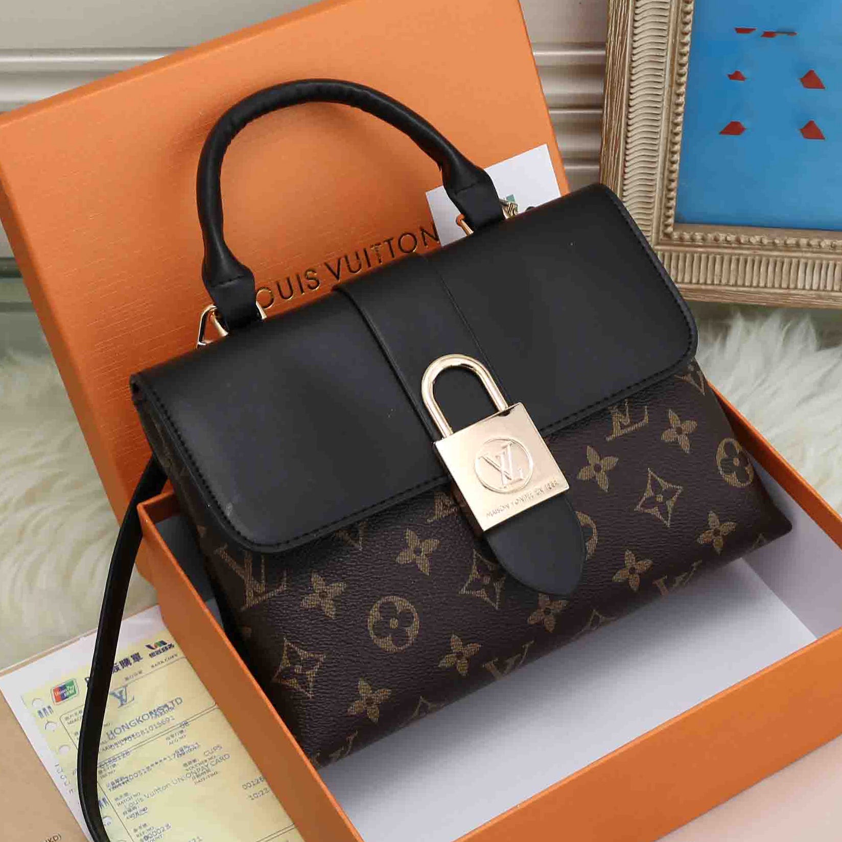 LV Louis Vuitton Fashion Ladies Patchwork Leather Tote Shoulder Bag Crossbody Bag