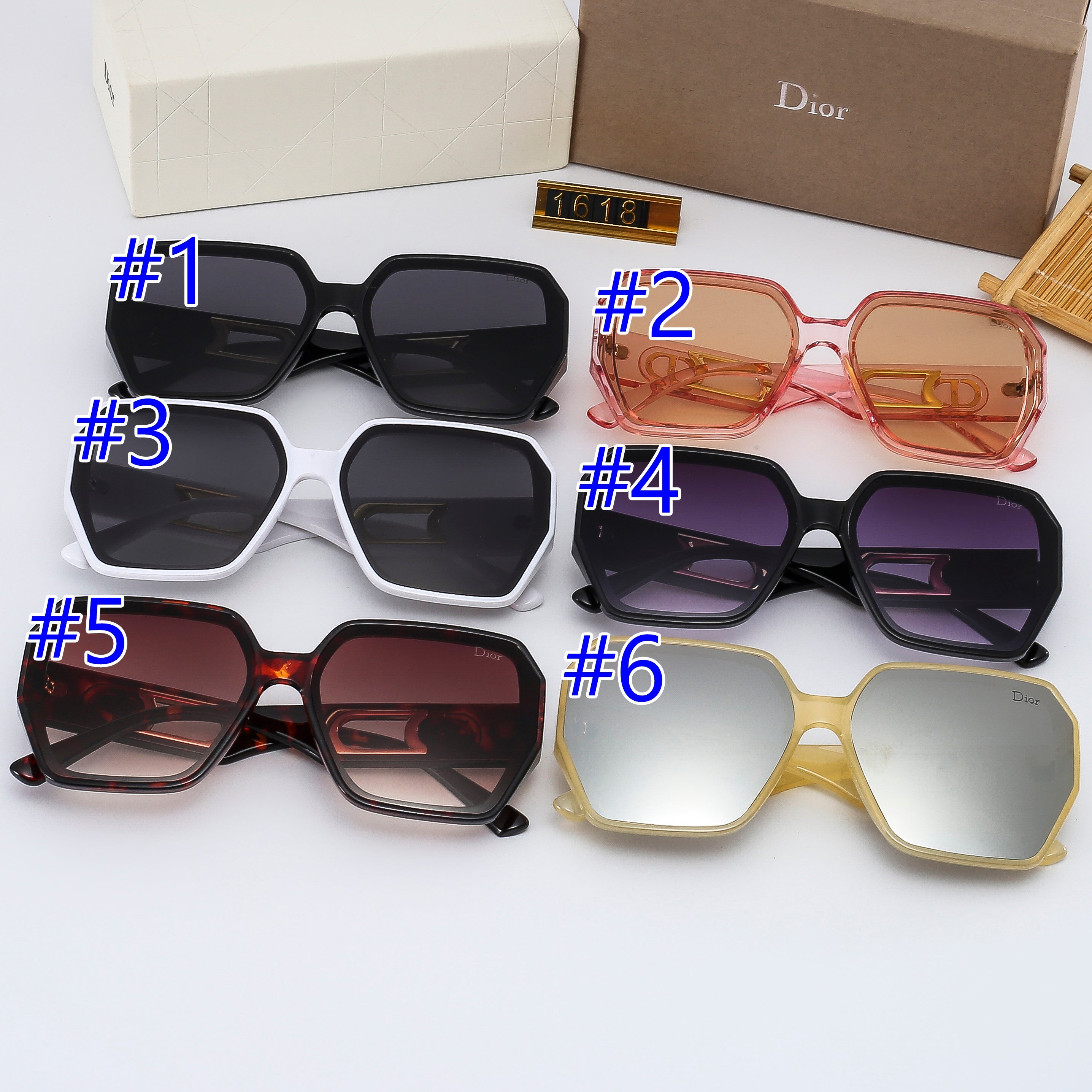 Christian Dior letter logo men's women's casual glasses beach sunglasses