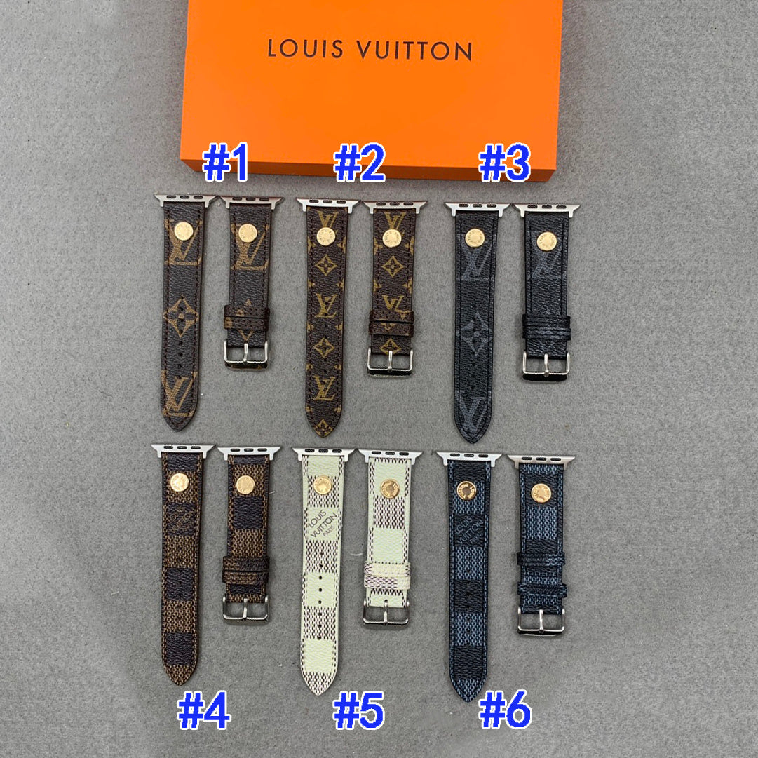LV Louis Vuitton Fashion Trend Leather Letter Check Pattern Appl