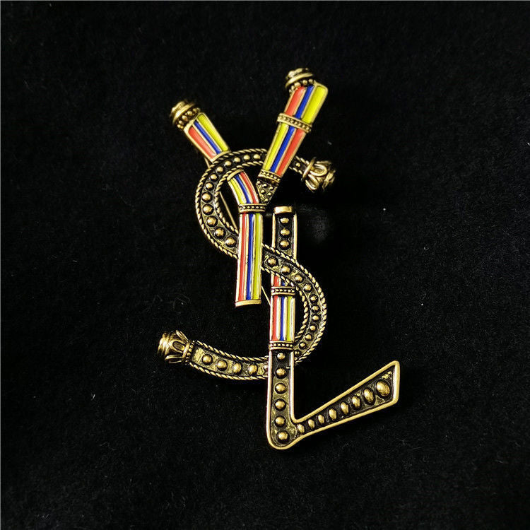 YSL Saint Laurent Fashion Vintage Ladies Brooch