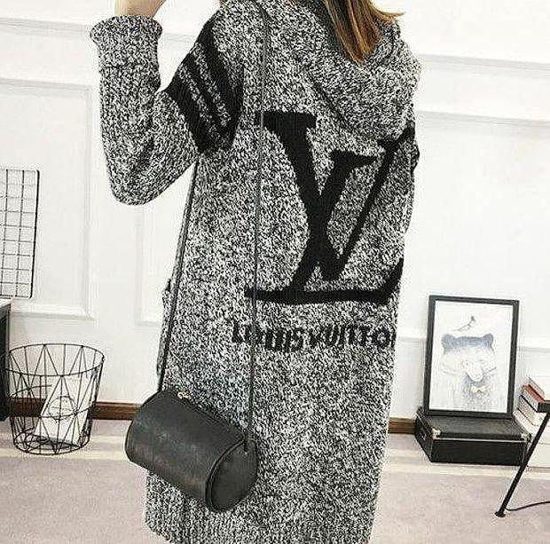 Louis Vuitton Grey Cashmere & Cotton Hooded Zip Front Jacket L Louis Vuitton