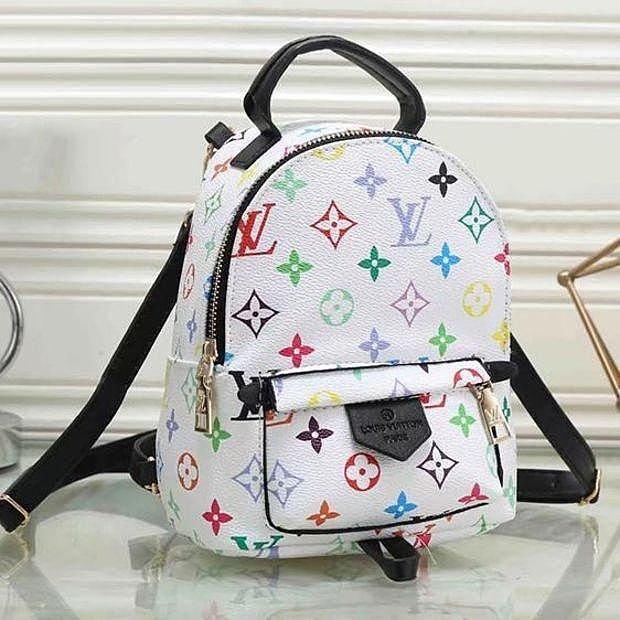 LV Louis Vuitton Women Fashion Daypack School Bag Leather Backpack