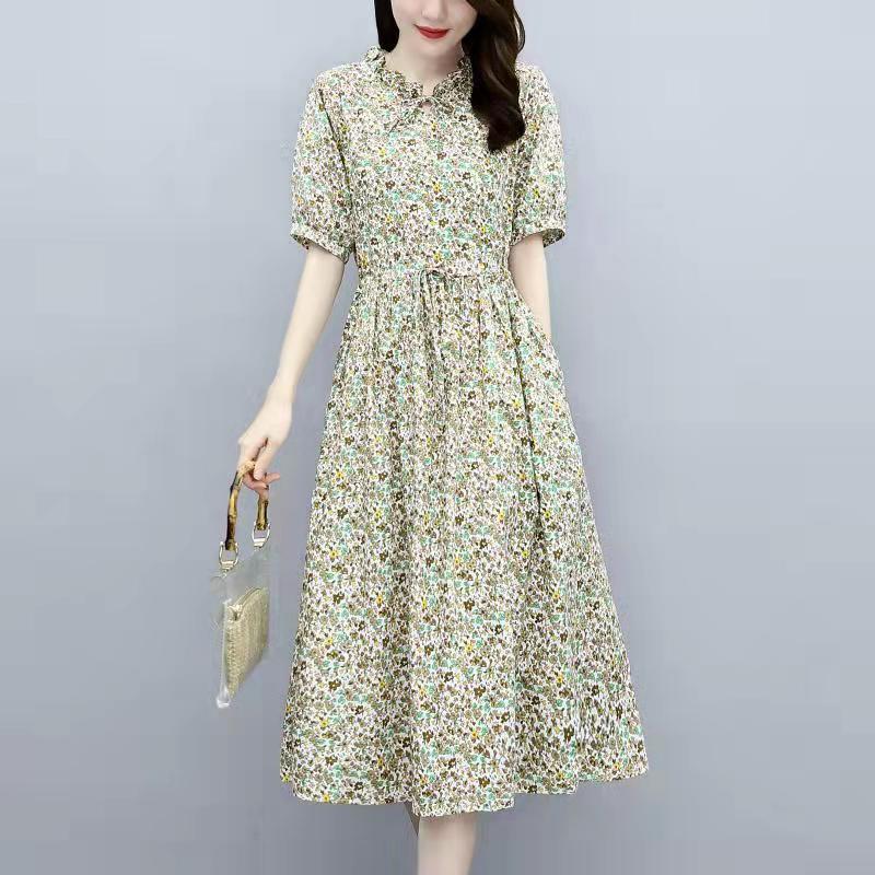 2022 New Floral Long Age-reducing Pure Cotton Dress