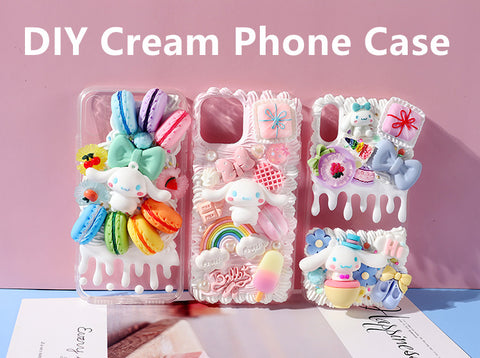 Cream gel phone case diy material kit handmade Christmas resin cartoon –  stepdiy