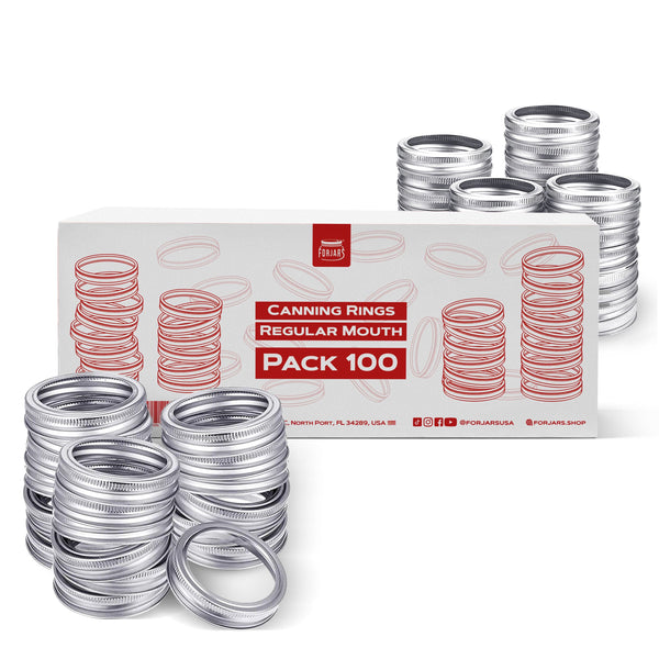 Pearz 100 Pcs (50 Pcs Canning Lids + 50 Pcs Rings) Regular Mouth Canning Lids, Split-Type Lids for Mason Jar Canning Lids Regular Mout