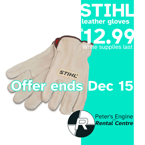 Stihl leather work glove with feature price of $12.99