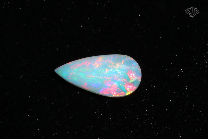 Natural White Ethiopian Opal Gemstone 7.53ct Pear Cabochon Opal Loose Jewelry Gemstone EPW 197