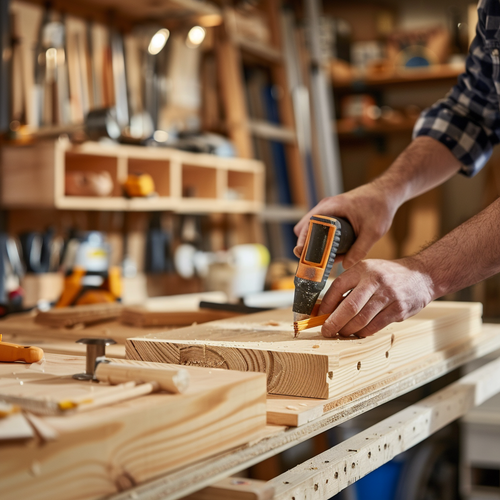 woodworker in woodshop