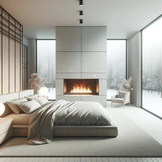 modern bedroom fireplace