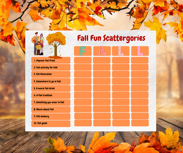 fall scattergories lists