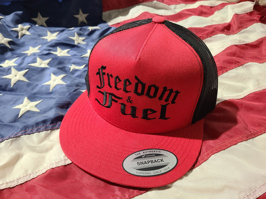 Freedom & Fuel Black Trucker Hat - White Stitching – Freedom and Fuel