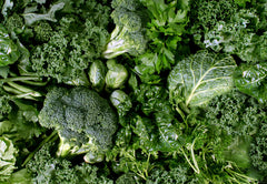 Closeup of leafy green vegetables