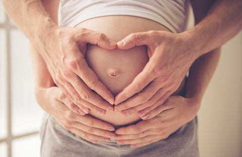 Closeup pregnant womans stomach