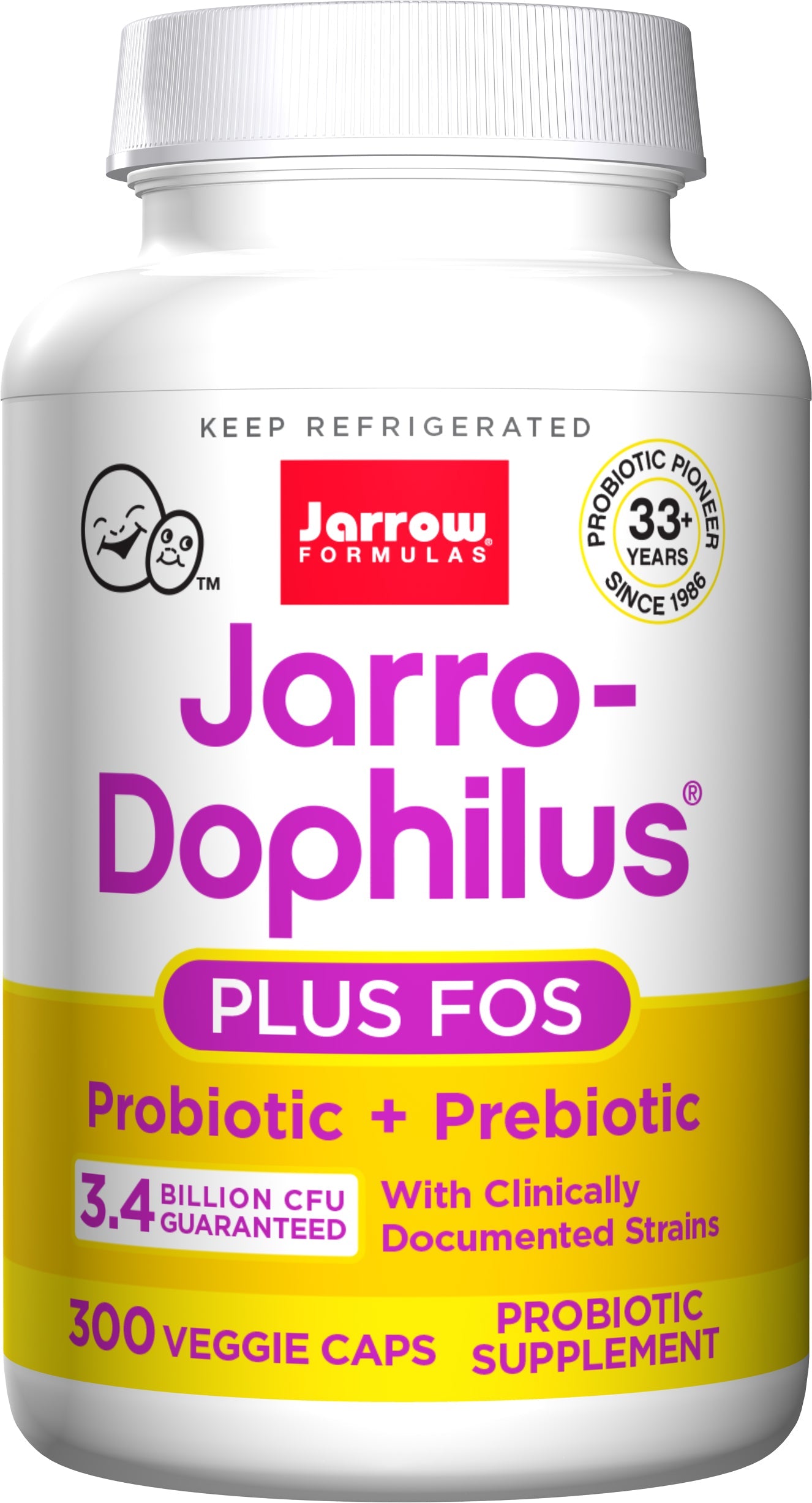 펨 도피러스+FOS 34억 유산균 베지 캡슐 900정 Jarro-Dophilus® + FOS - 3 pack (900 count)