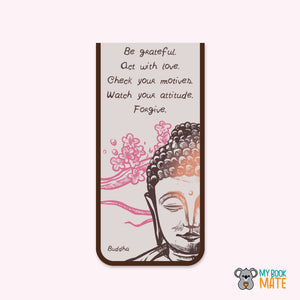 Bookmark quote Be Grateful Buddha front