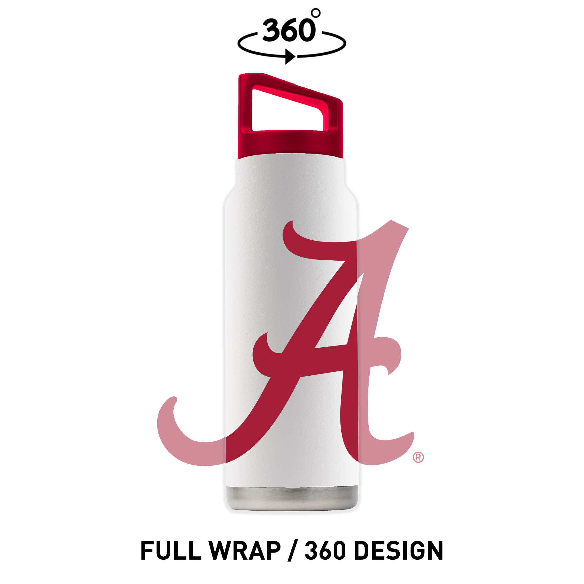 Gametime SideKicks Alabama Crimson Tide 20 oz. Striped White Stainless  Steel Tumbler