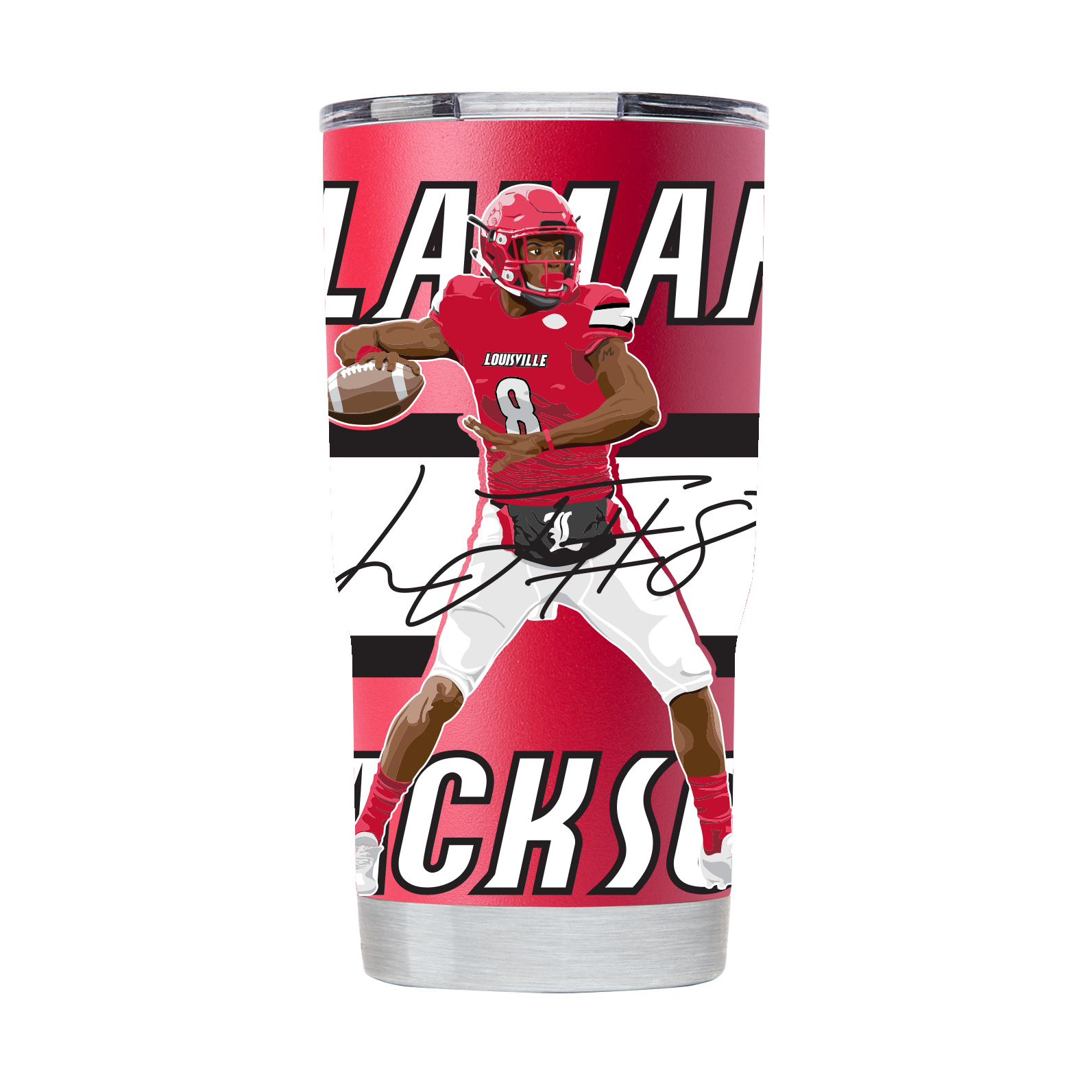 GameTime SideKicks - Louisville Lamar Jackson 20oz Black Tumbler - GameTime  Sidekicks