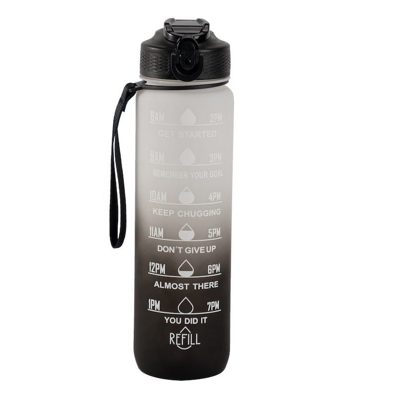 Hollywood Motivational Bottle 1000ml - Black and White - Accessories