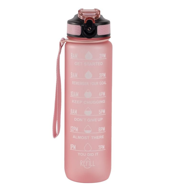 Hollywood Motivational Bottle 1000ml - Light Pink - Accessories