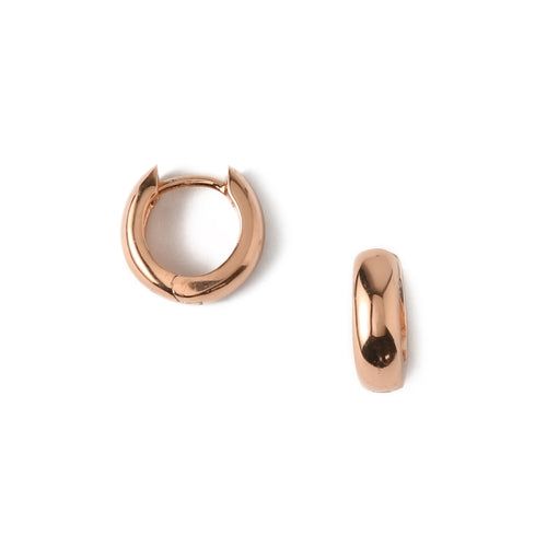 Mini Domed Huggie Hoops - Rose Gold - Accessories