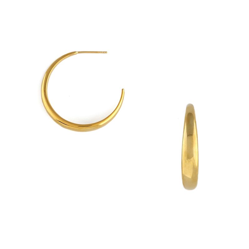 Slim Domed Open Hoop - Pale Gold - Accessories