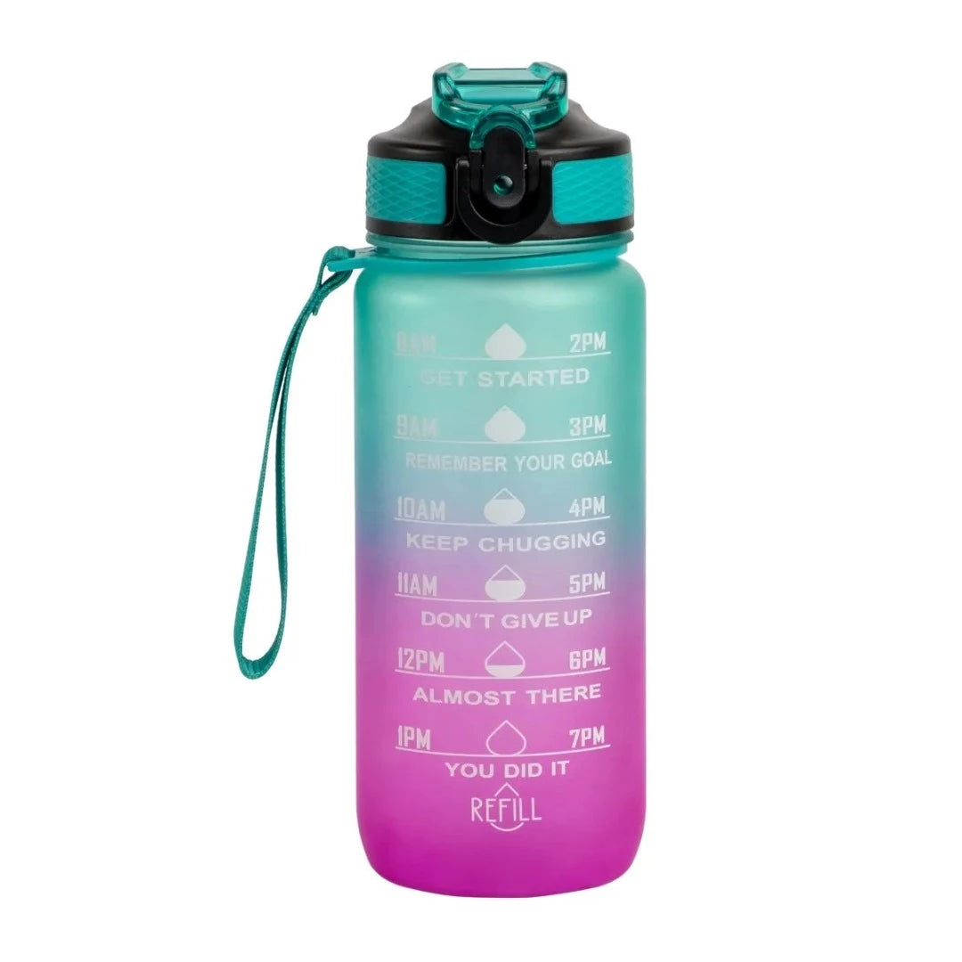 Hollywood Motivational Bottle 600ml - Pink and Green - Accessories