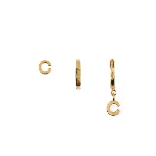 Bilde av Initial C Stud Hoop Ear Party