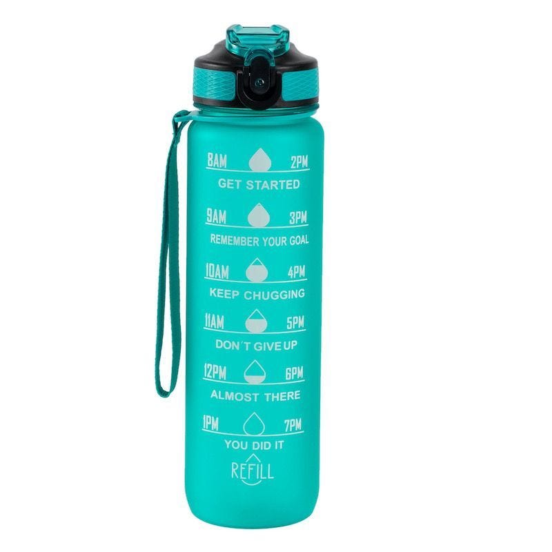 Hollywood Motivational Bottle 1000ml - Turquoise - Accessories