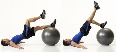 Swiss ball glute exercise
