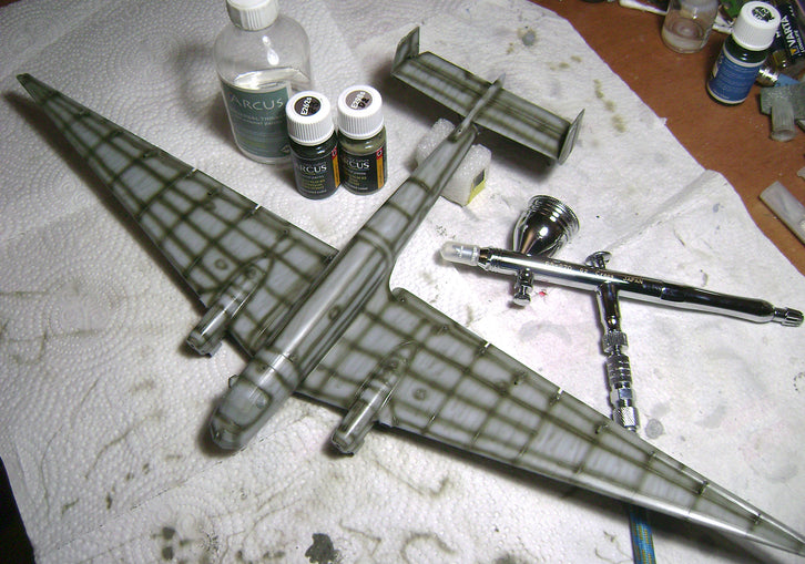 Junkers Ju 86R pre-shading on the upper surfaces