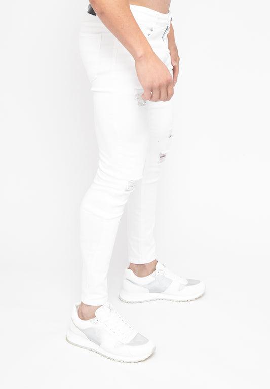 Black Ripped Jeans - Ultra Slim Stretch Fit