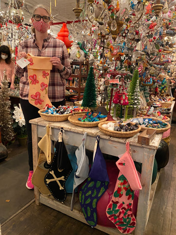 Heather Donohue visits stockings at John Derian