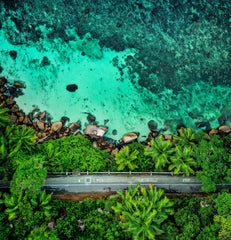 Arial view of ocean 