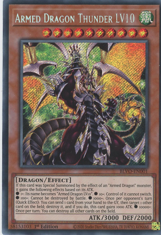 BLVO-EN004 - Armed Dragon Thunder LV3 - Super Rare - Effect Monster 