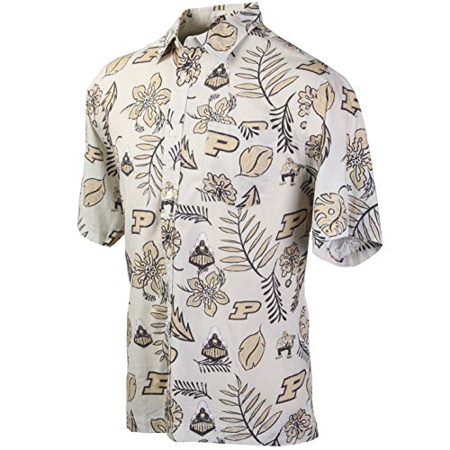 Wes and Willy Ohio State Buckeyes Mens Cabana Boy Button Down Hawaiian Shirt