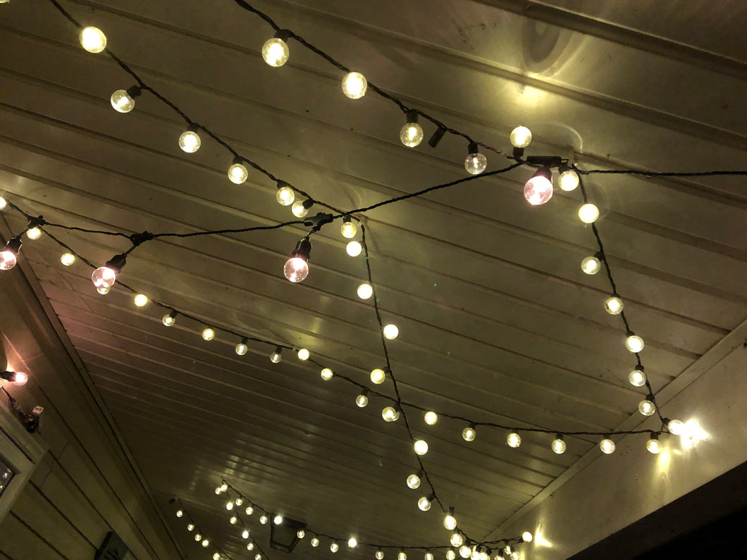 christmas lights on ceiling