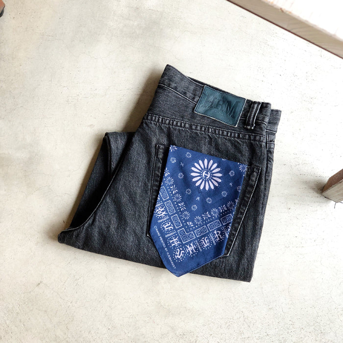 HOLLYWOOD RANCH MARKET/TAPERED RELAX WASHED BLACK JEANS