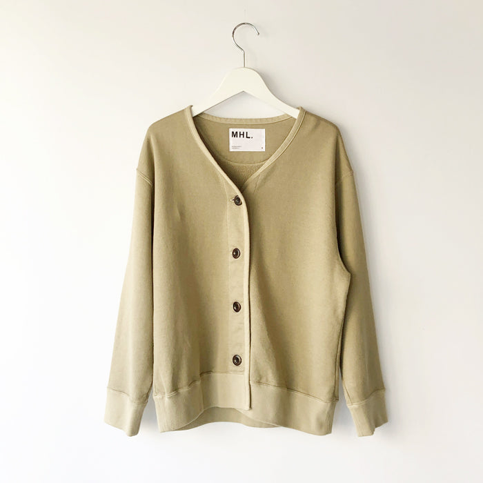 MHL./DRY COTTON LINEN LOOPBACK CARDIGAN