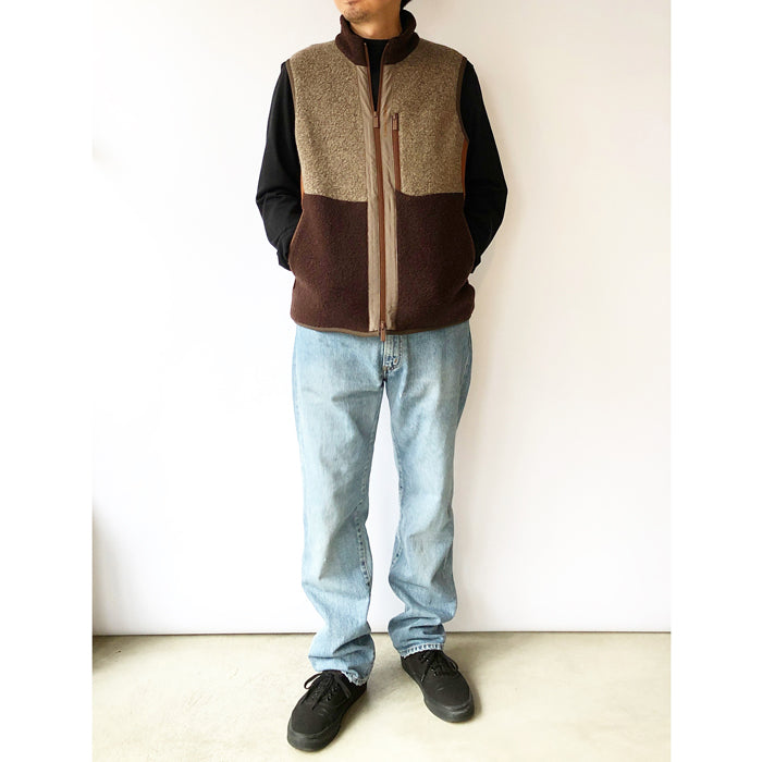 White Mountaineering/PATCHWORK BOA VEST