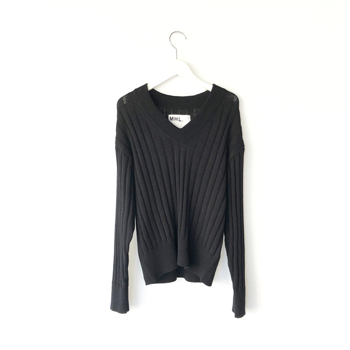 MHL./VINTAGE COTTON LINEN KNIT WOMENS (BLACK)