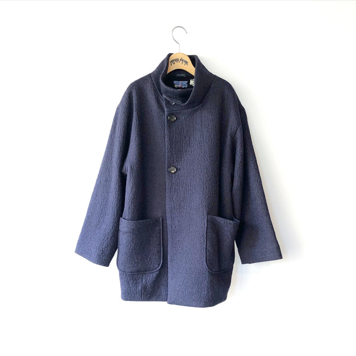 BLUE BLUE JAPAN/KUMOGAKARU WOOL COCOON COAT WOMENS